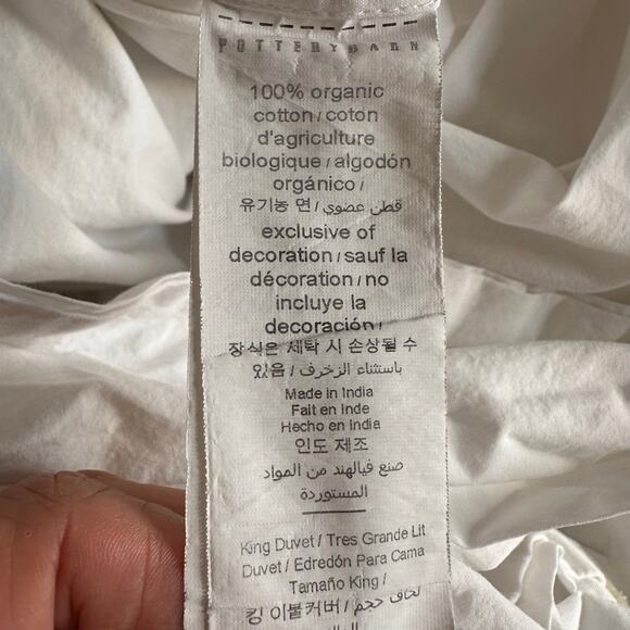 Pottery Barn Pearl Organic Percale Duvet Cover King Size Lavender Purple Dots - Picture 4 of 6